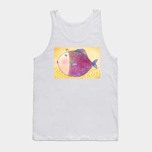 Fish rainbow queen and crown puzzle Tank Top